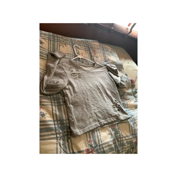 Nwot Alphalete Distressed Longsleeve Crop Top - Picture 5 of 5